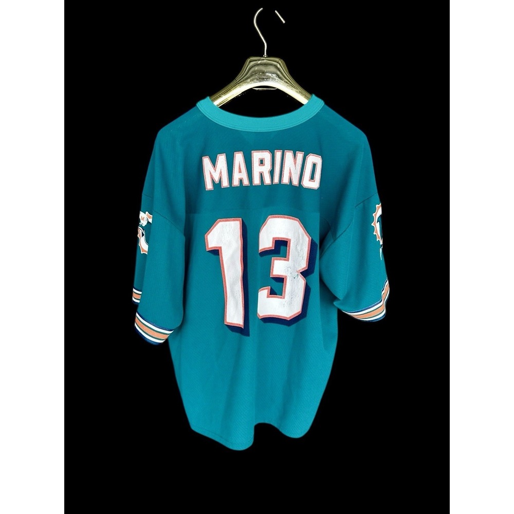 Vintage Miami Dolphins Jersey Sz‎ Large Dan Marino Logo 7 Competitor 90s *flaw